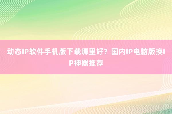 动态IP软件手机版下载哪里好？国内IP电脑版换IP神器推荐