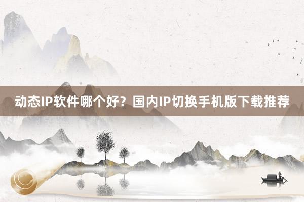 动态IP软件哪个好？国内IP切换手机版下载推荐