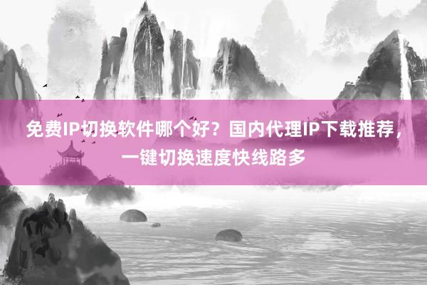 免费IP切换软件哪个好？国内代理IP下载推荐，一键切换速度快线路多
