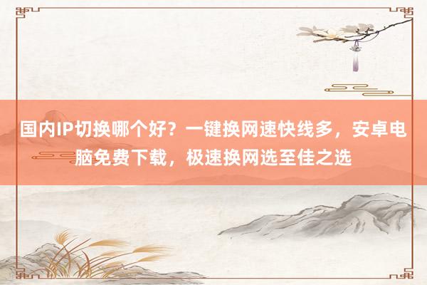 国内IP切换哪个好？一键换网速快线多，安卓电脑免费下载，极速换网选至佳之选