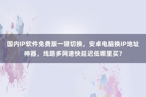国内IP软件免费版一键切换，安卓电脑换IP地址神器，线路多网速快延迟低哪里买？