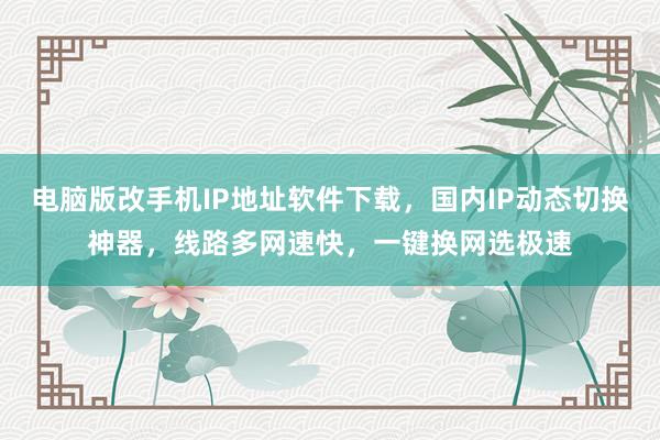 电脑版改手机IP地址软件下载，国内IP动态切换神器，线路多网速快，一键换网选极速