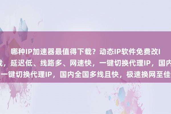 哪种IP加速器最值得下载？动态IP软件免费改IP，换IP软件电脑版下载，延迟低、线路多、网速快，一键切换代理IP，国内全国多线且快，极速换网至佳之选
