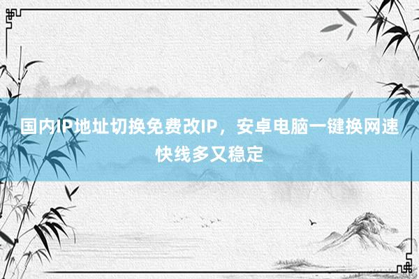 国内IP地址切换免费改IP，安卓电脑一键换网速快线多又稳定
