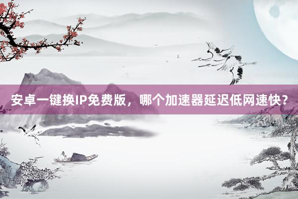 安卓一键换IP免费版，哪个加速器延迟低网速快？