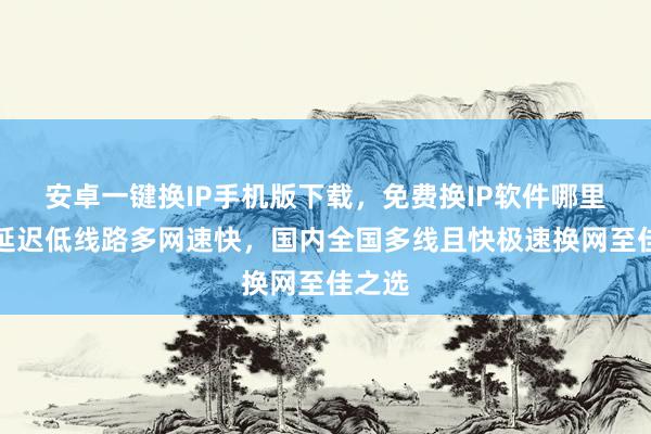 安卓一键换IP手机版下载，免费换IP软件哪里买？延迟低线路多网速快，国内全国多线且快极速换网至佳之选