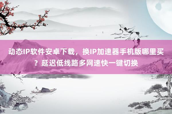 动态IP软件安卓下载，换IP加速器手机版哪里买？延迟低线路多网速快一键切换