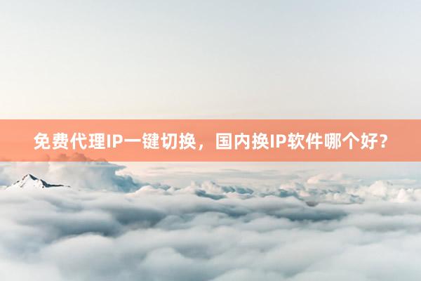 免费代理IP一键切换，国内换IP软件哪个好？