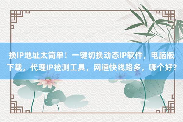 换IP地址太简单！一键切换动态IP软件，电脑版下载，代理IP检测工具，网速快线路多，哪个好？