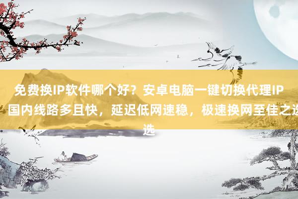 免费换IP软件哪个好？安卓电脑一键切换代理IP，国内线路多且快，延迟低网速稳，极速换网至佳之选