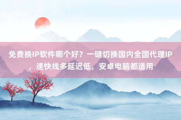免费换IP软件哪个好？一键切换国内全国代理IP，速快线多延迟低，安卓电脑都适用
