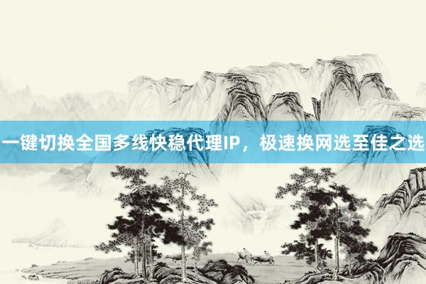 一键切换全国多线快稳代理IP，极速换网选至佳之选