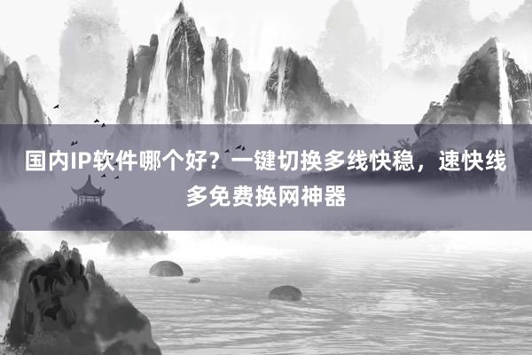 国内IP软件哪个好？一键切换多线快稳，速快线多免费换网神器