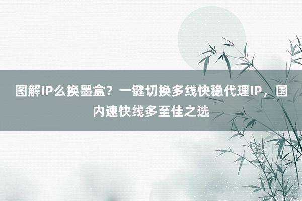 图解IP么换墨盒？一键切换多线快稳代理IP，国内速快线多至佳之选
