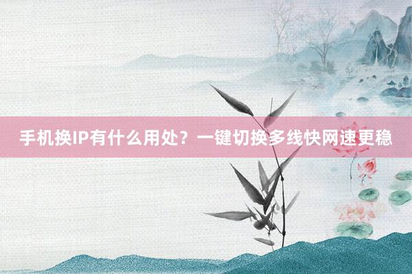 手机换IP有什么用处？一键切换多线快网速更稳