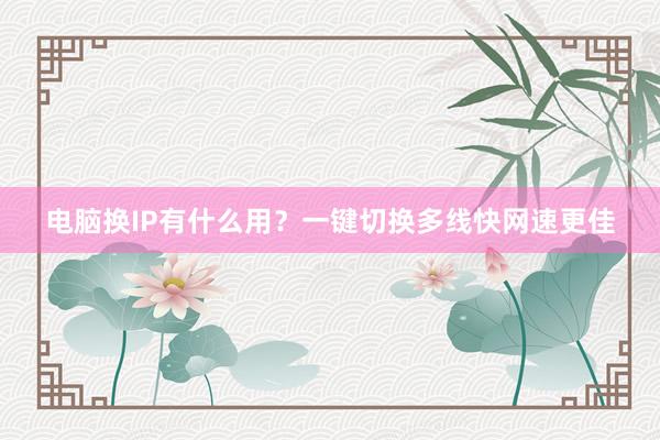 电脑换IP有什么用？一键切换多线快网速更佳